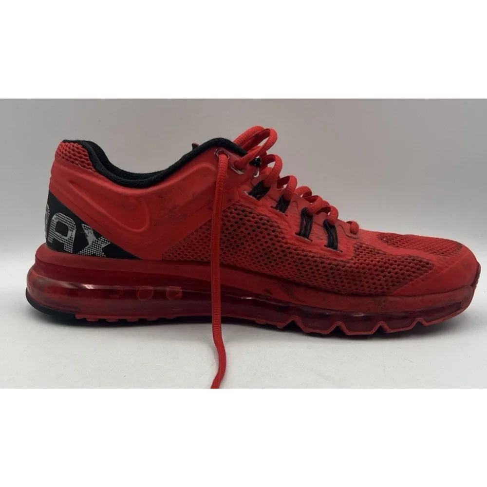 Nike Air Max 2014 Running Shoes Mens US 8.5 Red Mesh Athletic Sneakers
